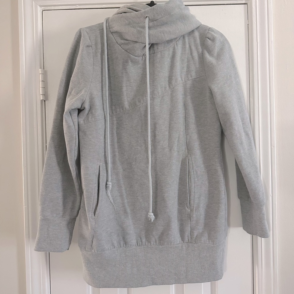 AKIRA Chicago Red Label Funnel Neck Hoodie Hooded Sweatshirt Gray Medium
